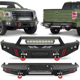F150 Bumper Front Bumper and Rear Bumper Set for 2009 2010 2011 2012 2013 2014 Ford F150 Pickup - POFENZE