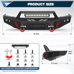 F150 Bumper Front Bumper and Rear Bumper Set size