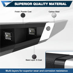 F150 Front Bumper for 2009-2014 Ford F150 Pickup, w/Winch Plate, LED Lights, D-rings and License Plate Bracket (Excluding Raptor) POFENZE