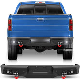 F150 Rear Bumper for 2009-2014 Ford F150 Pickup, w/Step Plate, Fog Lights, License Plate Lights and D-rings (Excluding Raptor) POFENZE