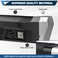 F150 Rear Bumper for 2015-2023 Ford F150 Pickup, w/Step Plate, Fog Lights, License Plate Lights and D-rings (Excluding Raptor & Ecoboost) POFENZE