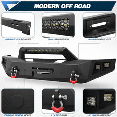 F250 Front Bumper Compatible with 2017-2022 Ford F250 F350 F450 Super Duty with Winch Plate