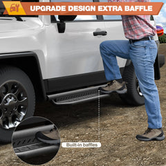 FJ Curiser Running Boards Two Raised Side Step Compatible for Toyota FJ Curiser SUV 2007-2014, 2 Stairs Step Rails Powder Coated Black Carbon Steel Nerf Bars POFENZE