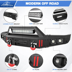 Fits 1999-2004 Land Rover Discovery Series II Front Bumper Off-Road Bumper Equipped with Winch Plate POFENZE