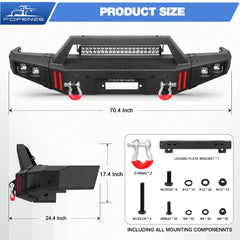 Fits 1999-2004 Land Rover Discovery Series II Front Bumper Off-Road Bumper Equipped with Winch Plate POFENZE