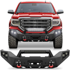 Aftermarket Truck Bumpers Fits 2016 2017 2018 GMC Sierra 1500 Front Bumper with Winch Plate - POFENZE