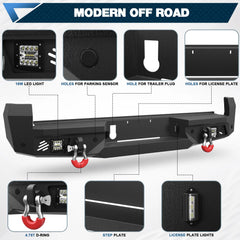 Fits 2016-2023 Tacoma Bumper Set Offroad Bumper w/Winch Plate, Lights and D-rings