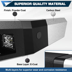 Fits 2021-2024 Ford F150 Front Bumper Winch Front Bumper Textured Black Off Road Bumper with Light Bar POFENZE