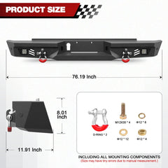 For 1992-1993-1994-1995-1996-1997-1998-1999 Chevy Suburban Tahoe & GMC Yukon Rear Bumper Steel Bumper - POFENZE