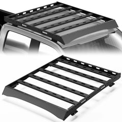 For 2017-2022 Ford F250/F350/F450 Roof Rack Car Roof Cargo Carrier Overlanding Roof Rack Cargo Baskets with Lights POFENZE