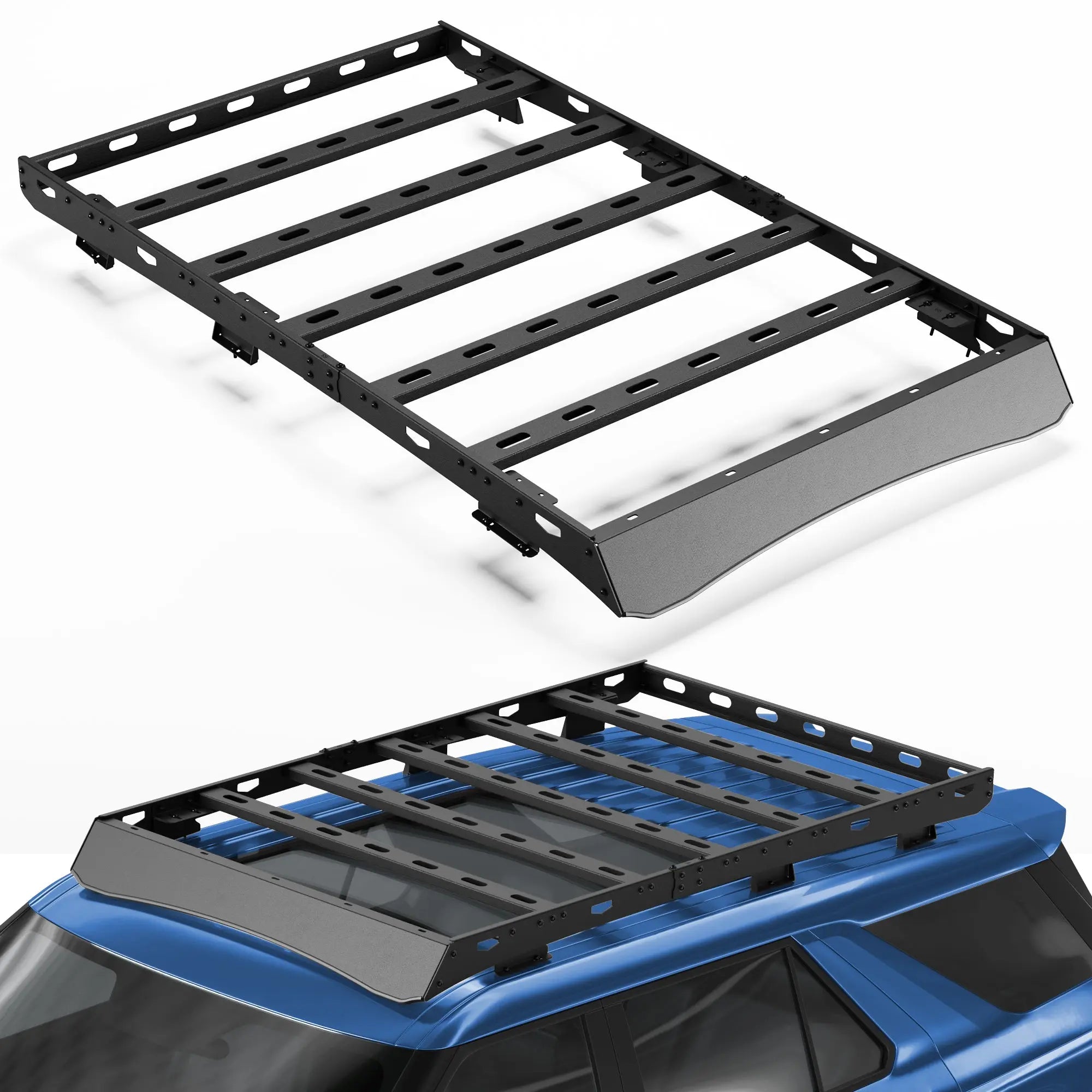 For 2020-2025 Ford Explorer Roof Rack Heavy Duty 69" Roof Rack for Ford Explorer 800LB Capacity Cargo Basket Carrier for Camping, Overlanding, Road Trip POFENZE