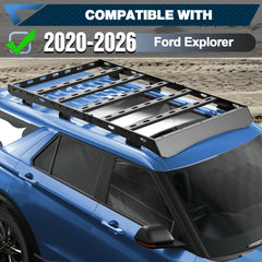 For 2020-2026 Ford Explorer Roof Rack Heavy Duty 69" Roof Rack for Ford Explorer 800LB Capacity Cargo Basket Carrier for Camping, Overlanding, Road Trip