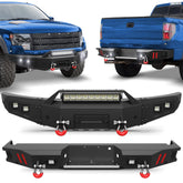 Ford Raptor Bumper Combo Full Width Offroad Bumpers w/Winch Plate for 2010-2014 Ford F150 SVT Raptor Only