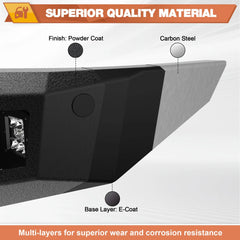 Front Bumper Compatible with Dodge Ram 1500 2019-2024, Textured Black Pickup Truck Bumper for Dodge Ram 1500 (Exclude Classic), with Winch Plate, Lights and D-rings POFENZE
