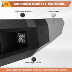 Front Bumper Compatible with Dodge Ram 2500 3500 2010-2018, Textured Black Pickup Truck Bumper for Dodge Ram 2500/3500 2010-2018, with Winch Plate, Lights and D-rings POFENZE