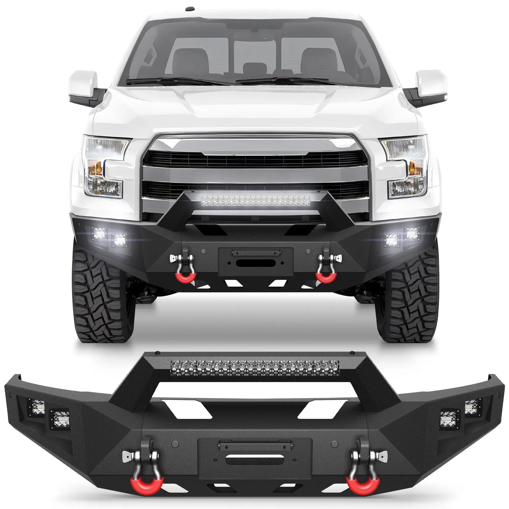 Front Bumper Compatible with F150 2015-2017 Truck Bumper for Ford F150 POFENZE