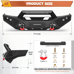 Front Bumper Compatible with F150 2015-2017 Truck Bumper for Ford F150 POFENZE
