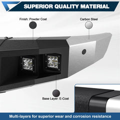 Front Bumper Compatible with Ford F-150 2009-2014, Textured Black Pickup Truck F150 Bumper with Winch Plate, Lights, D-rings, License Plate Bracket (F150, 2009-2014, Excluding Raptor) POFENZE