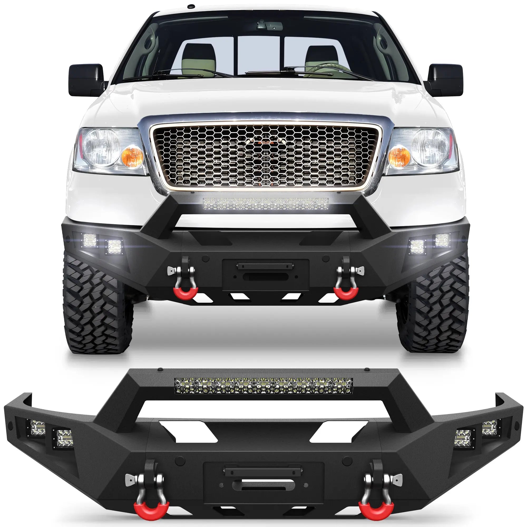 Front Bumper Compatible with Ford F150 2004-2008 POFENZE