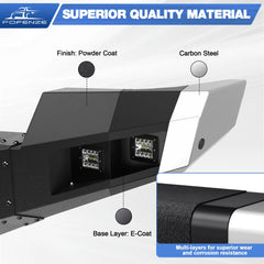 Front Bumper Compatible with GMC Sierra 2500/3500 HD 2011-2014, Textured Black Pickup Truck Bumper for 2011-2014 GMC Sierra 2500 3500, with Winch Plate, Lights and D-rings POFENZE