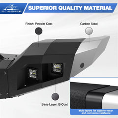 Front Bumper Compatible with GMC Sierra 2500/3500 HD 2015-2019, Textured Black Pickup Truck Bumper for 2015-2019 GMC Sierra 2500 3500, with Winch Plate, Lights and D-rings POFENZE