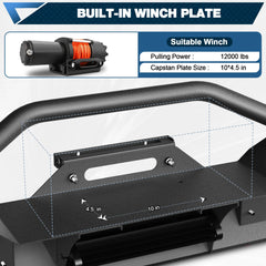 Front Bumper Compatible with Jeep 2007-2024 Wrangler JK JL JT POFENZE
