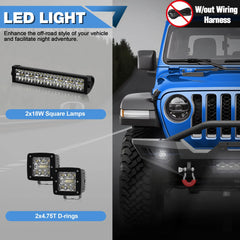 Front Bumper Compatible with Jeep 2007-2024 Wrangler JK JL JT POFENZE