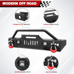 Front Bumper Fit for Jeep Wrangler JK 2007-2018 JL 2019-2024 JT 2020-2024 POFENZE