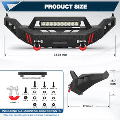 Front Bumper Fits 2013-2018 Dodge Ram 1500 and 2019-2024 Ram 1500 Classic Truck Bumper with Winch Plate - POFENZE