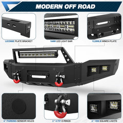 Front Bumper and Rear Bumper Fits 2018-2020 Ford F150 Truck Bumper With Winch Plate &Sensor Holes POFENZE