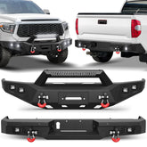 Front Bumper and Rear Bumper For 2014-2021 Toyota Tundra Steel Truck Bumper W/Winch Plate &LED Light POFENZE