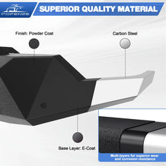 Front Bumper for 19-22 GMC Sierra 1500 Full Width Offroad Bumper w/Winch Plate, 144W Light Bar, 2x18w Lights, D-rings, License Plate Bracket for 2019-2022 GMC Sierra 1500 Trucks POFENZE