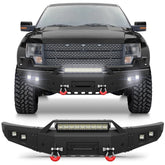 Front Bumper for Ford F150 2010-2014 Including Raptor SVT with Winch Plate, D-ring, Lights and License Plate Bracket POFENZE