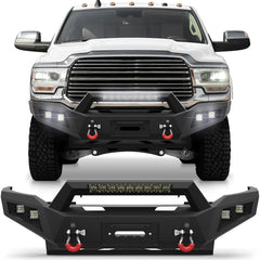 Front Bumper for for 2019-2025 Dodge Ram 2500/3500 Pickup Truck Bumper for Ram w/Winch Plate D-rings and License Plate Bracket POFENZE