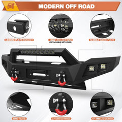 Front Bumper for for 2019-2025 Dodge Ram 2500/3500 Pickup Truck Bumper for Ram w/Winch Plate D-rings and License Plate Bracket POFENZE