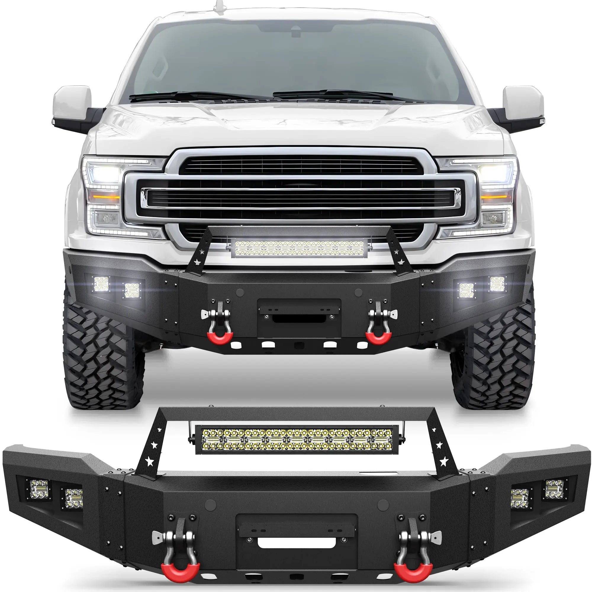Front Bumper with Winch Plate for 2018-2020 Ford F-150 (Excluding Raptor) POFENZE