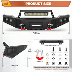 Front Bumper with Winch Plate for 2018-2020 Ford F-150 (Excluding Raptor) POFENZE