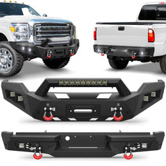 Front / Rear Bumper For 2011-2016 Ford F250/F350/F450 Super Duty w/ Sensor Holes POFENZE