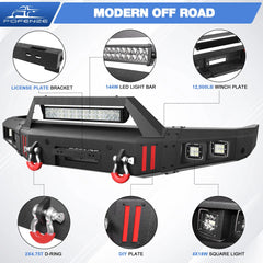 Front and Rear Bumper Set for 1999-2004 Land Rover Discovery Series II POFENZE