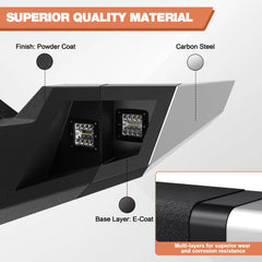 Front and Rear Bumper Set, Long Offroad Bumper w/Winch Plate, 144W Light Bar, 6x18w Fog Lights, D-rings, License Plate Bracket for 2016-2023 Tacoma 3rd Gen POFENZE