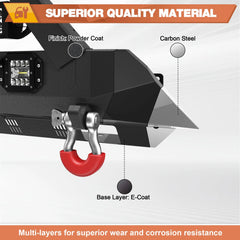 Front and Rear Bumper Set, Stubby Offroad Bumper w/Winch Plate, Skid Plate, 144W Light Bar, 4x18w Fog Lights, D-rings, License Plate Bracket & Lights for 2016-2023 Tacoma 3rd Gen POFENZE