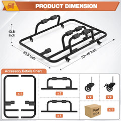 Hardtop Storage Rack, Sliding 3-Piece Storage System Fits for Jeep Wrangler CJ-7 YJ TJ JK JL 1976-2025, Upgrade Hard Top Carrier and Roof Storage POFENZE