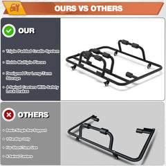 Hardtop Storage Rack, Sliding 3-Piece Storage System Fits for Jeep Wrangler CJ-7 YJ TJ JK JL 1976-2025, Upgrade Hard Top Carrier and Roof Storage POFENZE