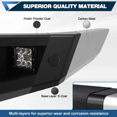 Heavy Duty Front and Rear Bumper for 2018-2020 Ford F150 Steel Front or Rear Bumper W/Winch Plate & LED Lights POFENZE