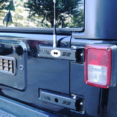 Jeep Tailgate Hinge Set Compatible with 2007-2018 Wrangler JK JKU, Textured Coating Rear Door Hinge with Opener, 2PCS for 2/4 Door POFENZE