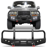 POFENZE Toyota Land Cruiser LC80 front bumper brush guard installed for 1992-1997, heavy-duty steel