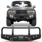 POFENZE Toyota Land Cruiser LC80 front bumper brush guard installed for 1992-1997, heavy-duty steel