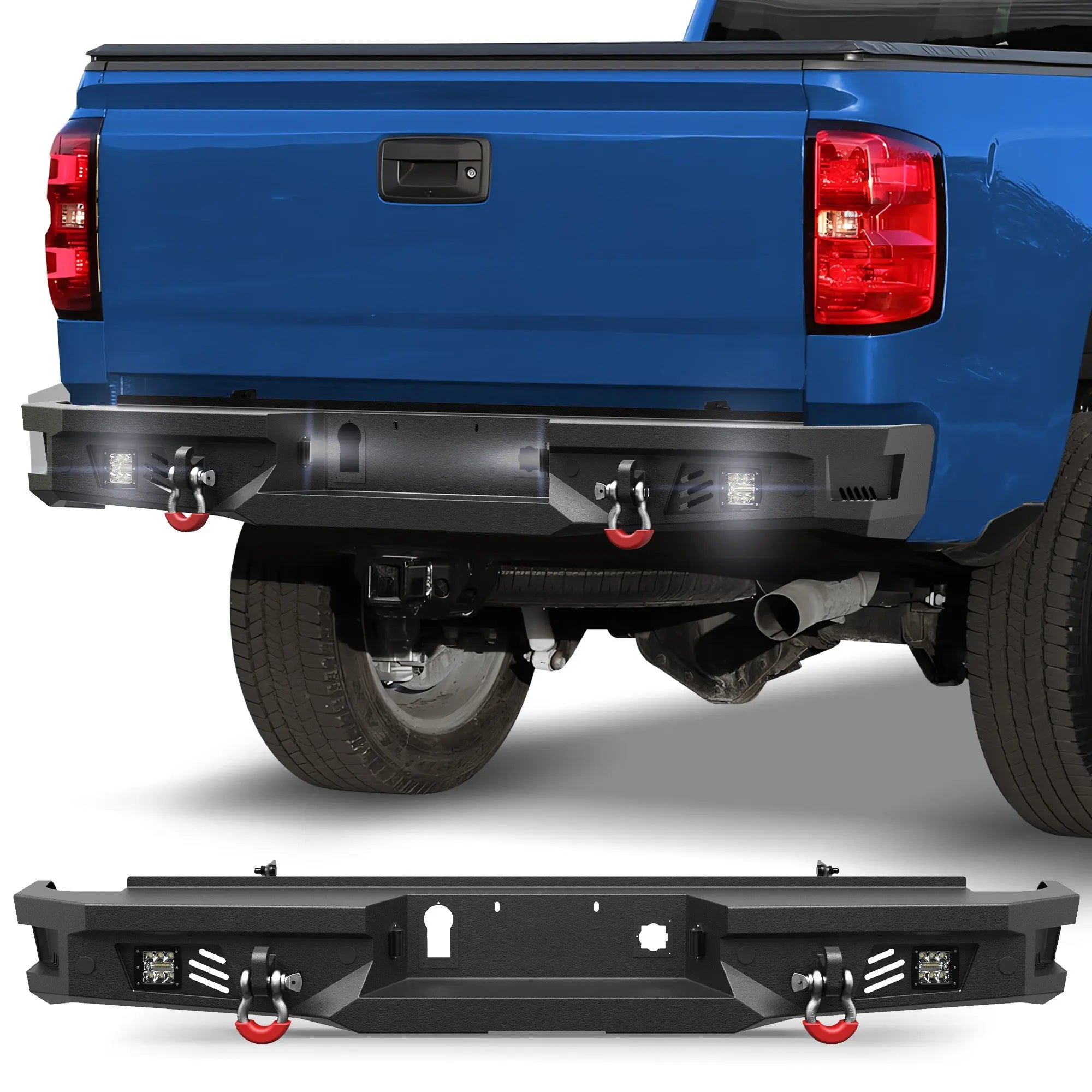 Off Road Rear Bumper Fit for 2015-2019 Chevy Silverado 2500 3500 HD - POFENZE