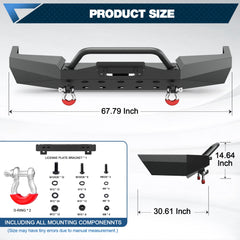 POFENZE Front Bumper for 1998-2011 Ford Ranger POFENZE