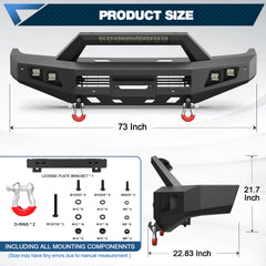 POFENZE Front Bumper for 2007-2023 Toyota Land Cruiser 70 Series LC76 LC78 LC79 POFENZE